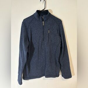 Woolrich Men’s Medium Long Sleeve Quarter Zip Pullover Navy Blue Casual Warm